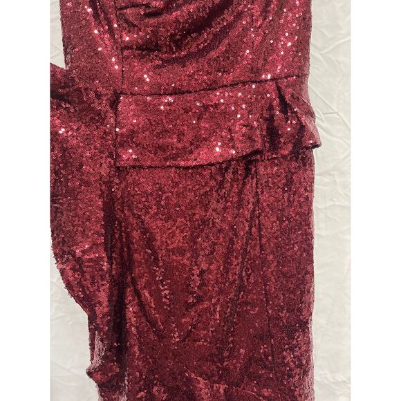 Nikibiki Sequin Tank Cocktail Party Ruffle Dress Women’s Small Ruby Wine - Picture 4 of 10
